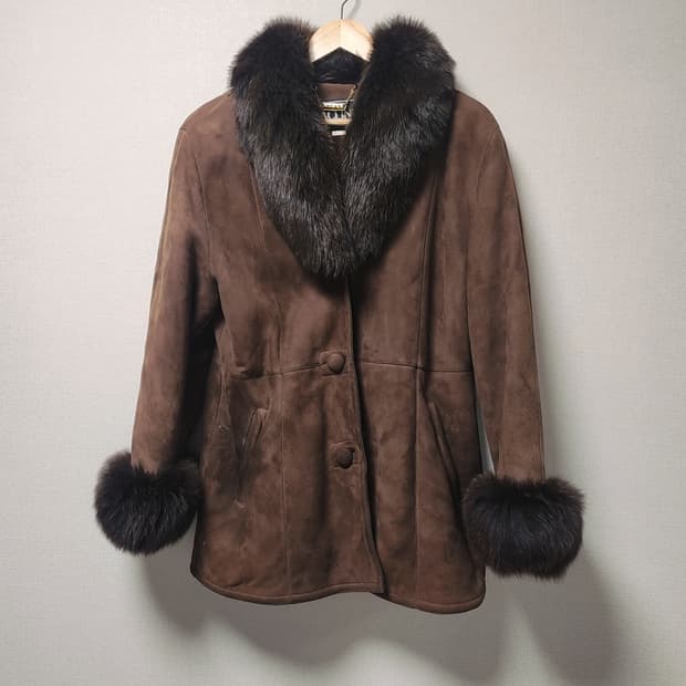 삼미모피 양가죽 여우털 무스탕 77사이즈