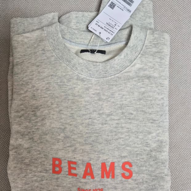 BEAMS 로고 크루넥 스웻셔츠
