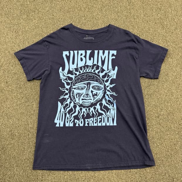 L) SUBLIME 밴드 빈티지 프린팅 반팔 티셔츠