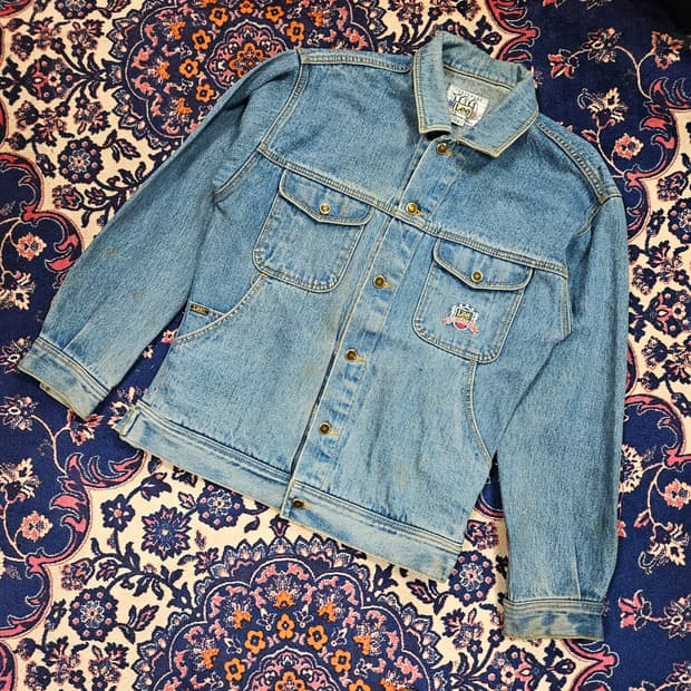 리(Lee) 80's 빈티지 포켓 자수 데님자켓 L size