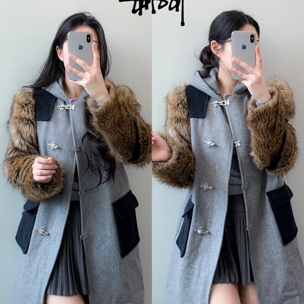 스투시 파이어맨 퍼 코트 