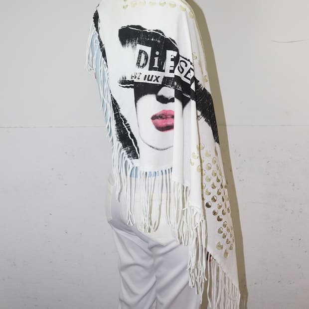 디젤 포스트 럭스 프린트 프린지 스카프