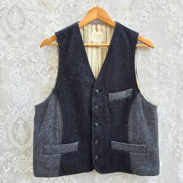 타케오 키쿠치 울 베스트 (made in japan)