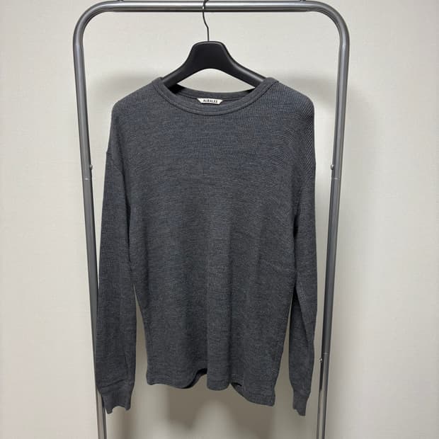 4) 오라리 24aw 울 코튼 써멀 와플 니트 롱슬리브