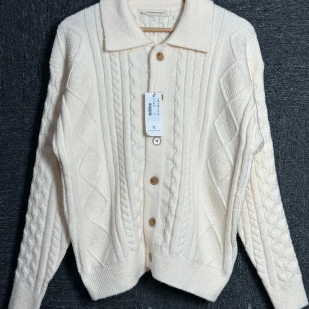LAFUDGE OUR MAN 아이보리 니트 가디건 S