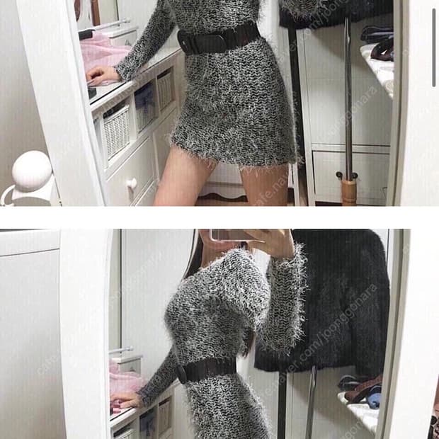  55~66 백오픈 망사 뒷지퍼 원피스/새거수준