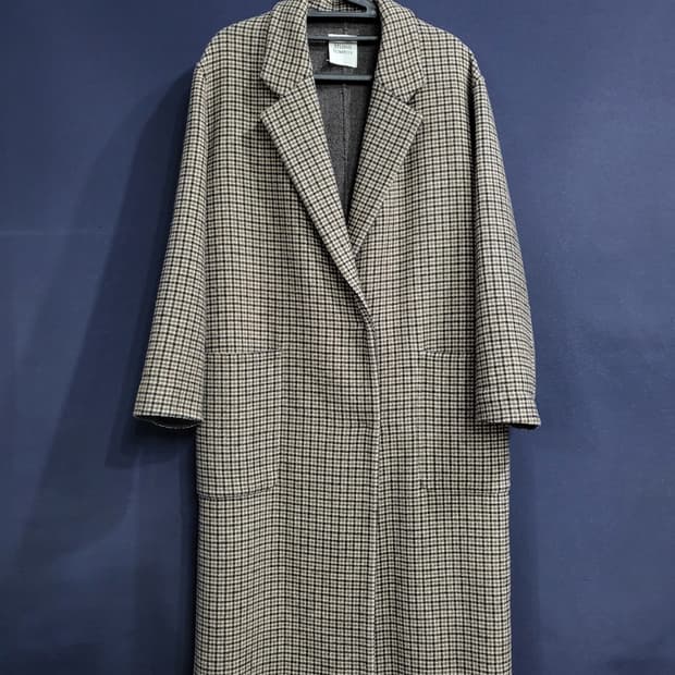 스튜디오 톰보이 세미오버핏 체크코트