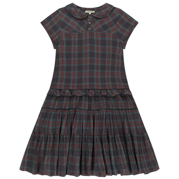 코이세이오 로우 엣지 체크 원피스 퍼플 2사이즈