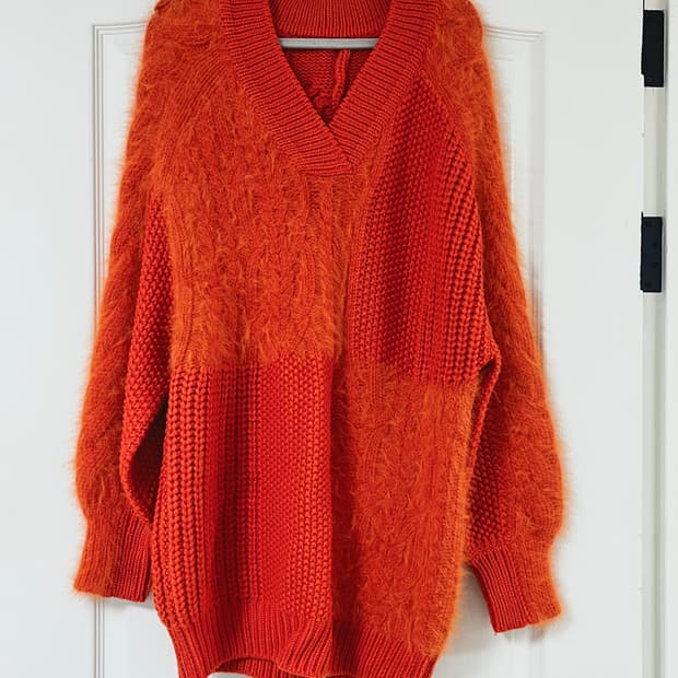 앤더슨벨 앙고라 니트 드레스 번트오렌지