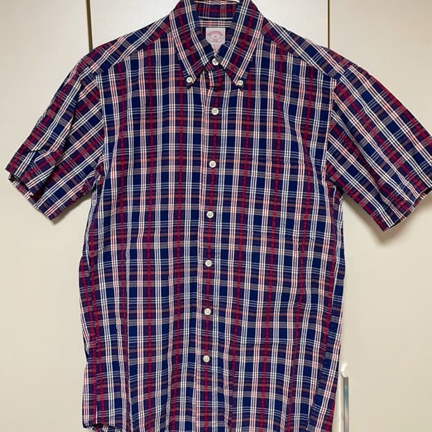 Brooks Brothers 346 체크 반팔 셔츠 XS