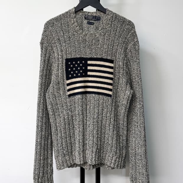 폴로랄프로렌 스타앤스트라이프 리브드 스웨터