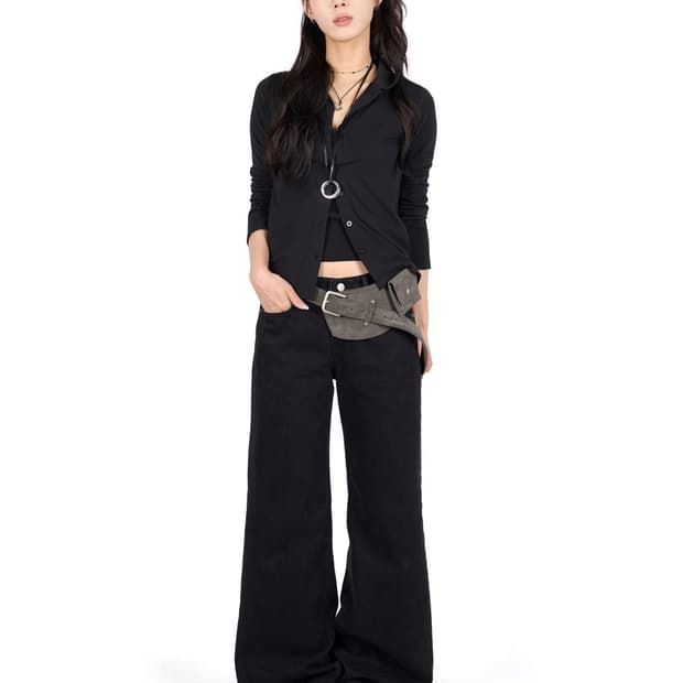 [새상품] 릿킴 BLACK WASHED FLARE JEANS