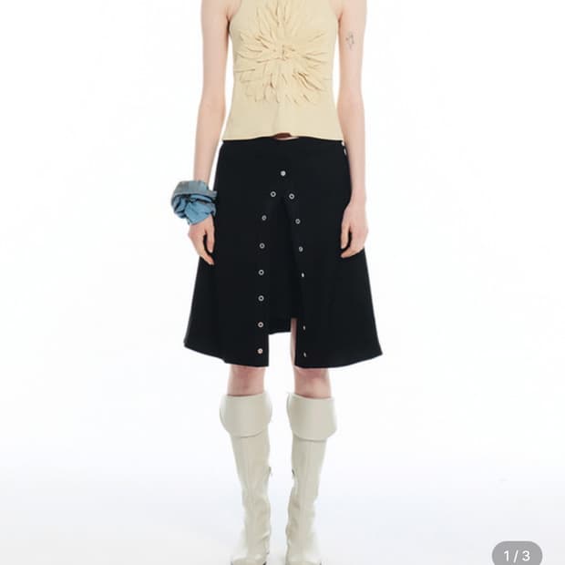 세릭 open snap button skirt 1사이즈