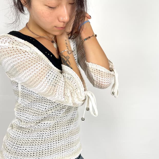 vintage stripe crochet knit