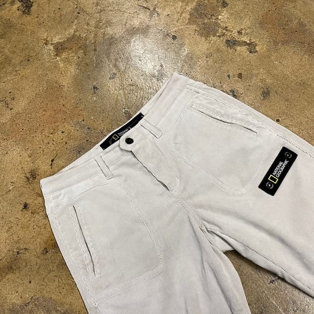 [정품/70] 내셔널지오그래픽 코듀로이 바지 아이보리 b8