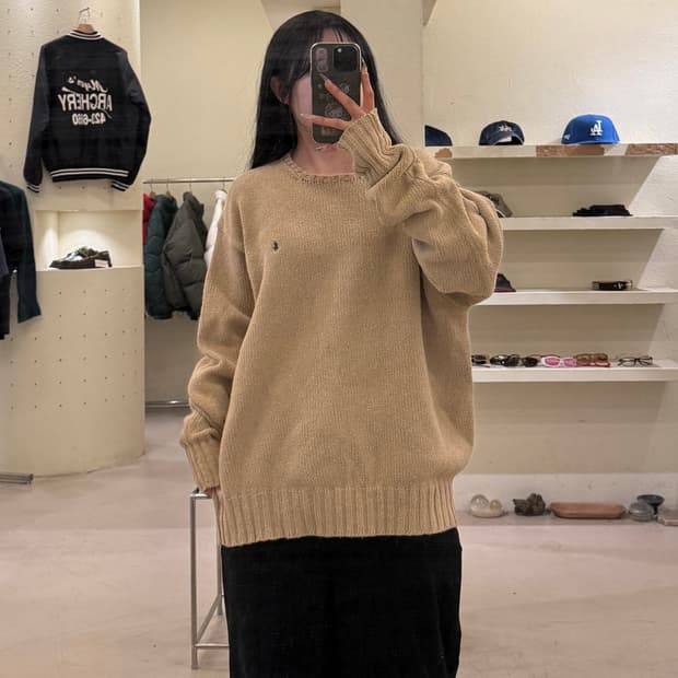 폴로 랄프로렌 코튼 니트 스웨터 베이지 U961