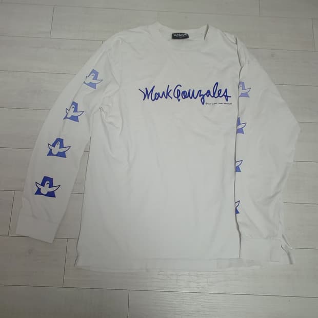 마크곤잘레스(Mark Gonzales) 엔젤 스프레이 긴팔 티셔츠 화이트