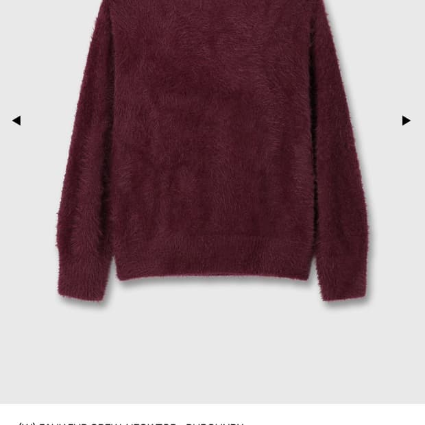 (W) FAUX FUR CREW-NECK TOP_ BURGUNDY