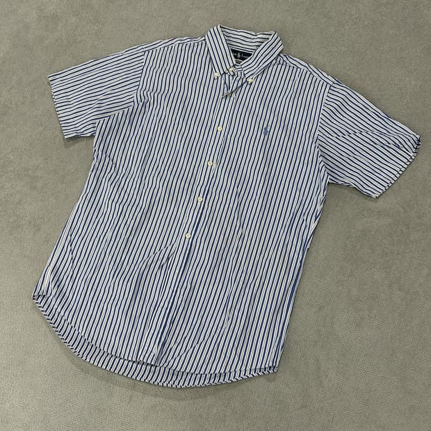 폴로 랄프로렌 스트라이프 반팔 셔츠 실측 95