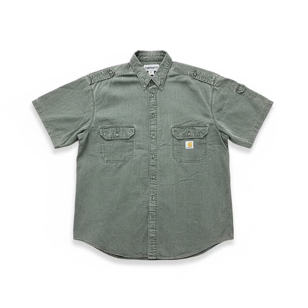 칼하트 포켓 반팔 셔츠 그린