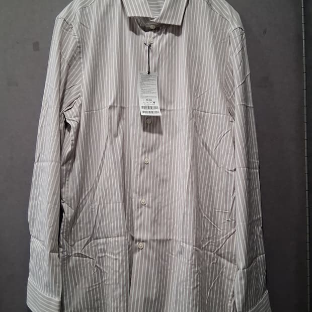 카라 셔츠 스트라이프 베이지 새상품