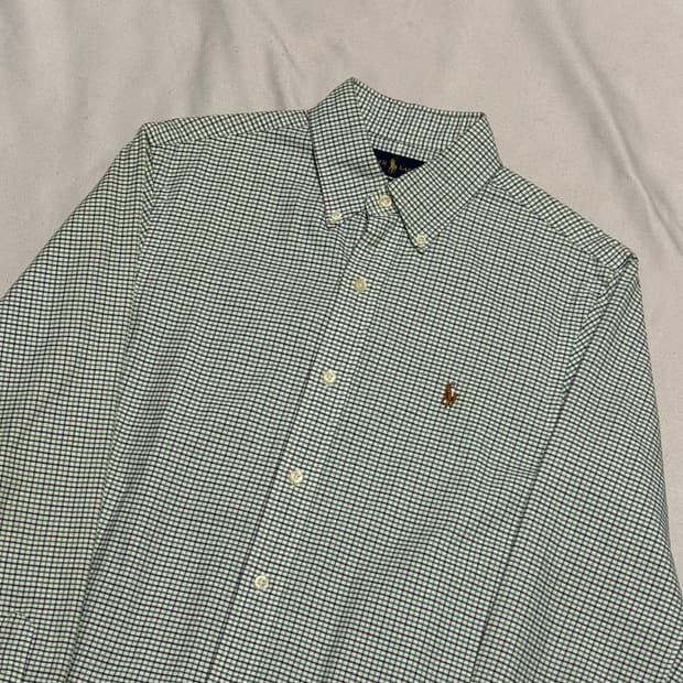 S 폴로랄프로렌 슬림핏 그린 체크셔츠