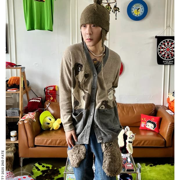 80-90s Italian Lambs Wool Knit Cardigan