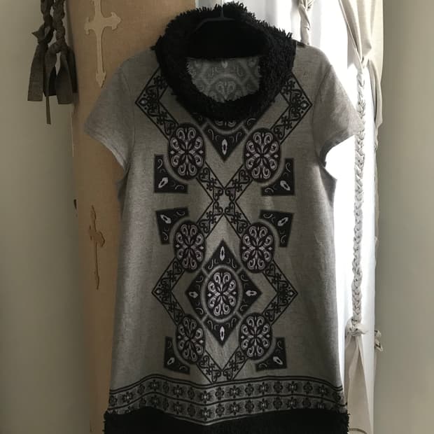 vintage pattern fur one-piece