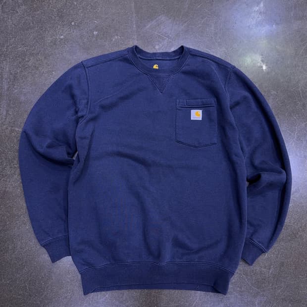칼하트 포켓 맨투맨 스웻셔츠 약기모 네이비 오리지널핏 S