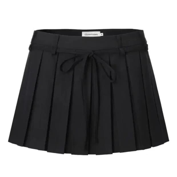 쓰리타임즈 치어리스커트 블랙 S