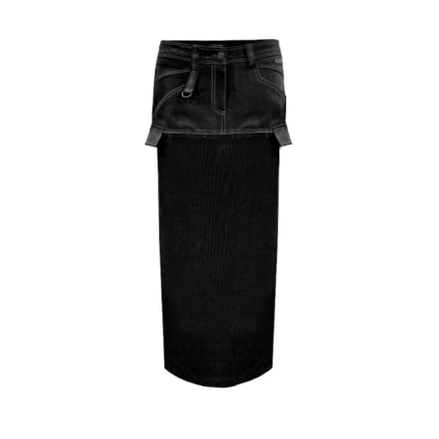 오도어 롱 스커트 CASTON RAW SKIRTS