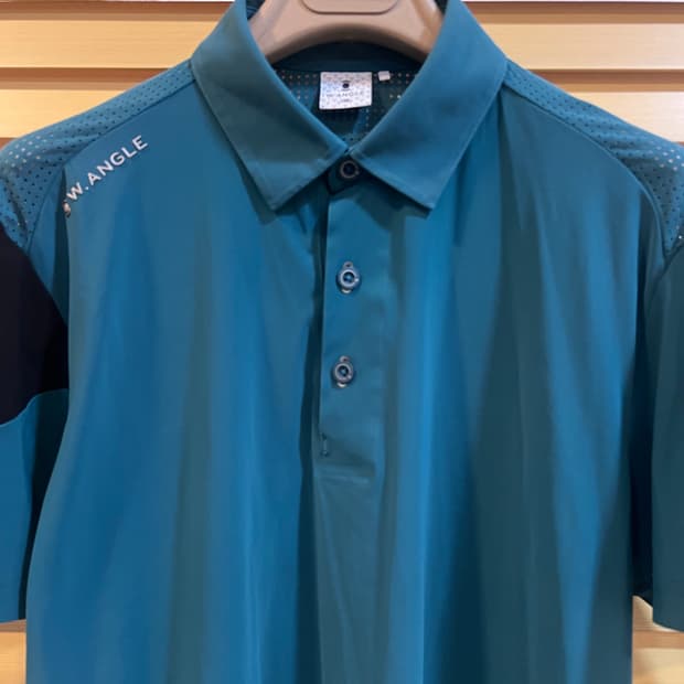 와이드앵글 남성 청록 기능성반팔티셔츠 골프티셔츠