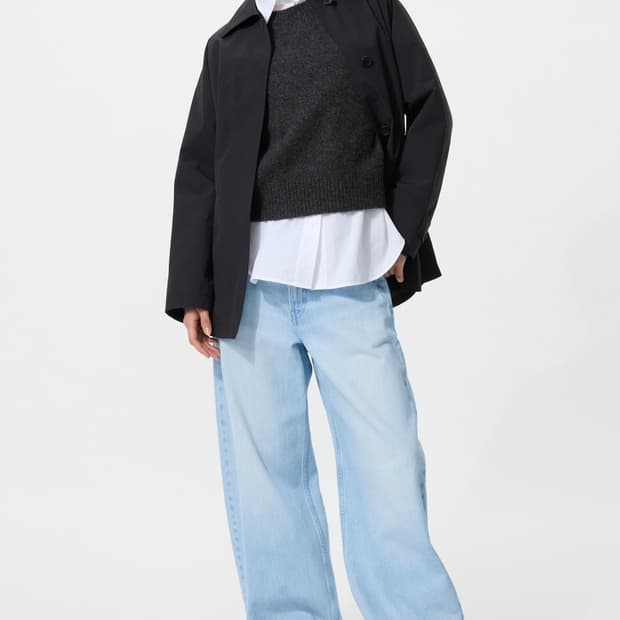 유니클로 배기커브진 연청