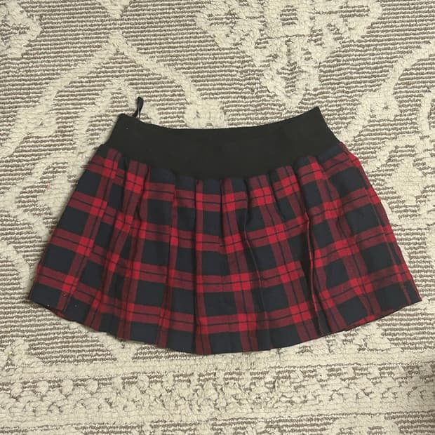 케케체깔 니혼진 타탄미니스커트 밴딩