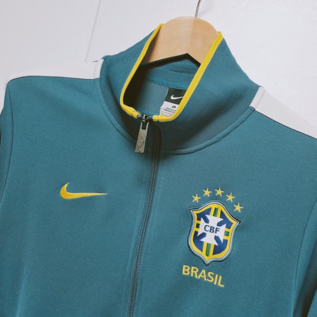 남성 빈티지 나이키 브라질 N98 트랙탑 져지 집업 저지 축구복 국대