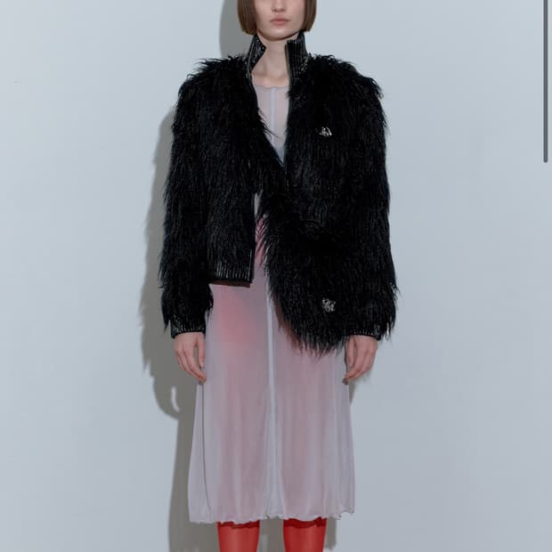 Faux Mongolian Shearling Jacket Black