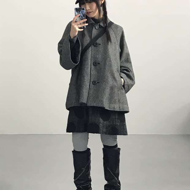 Heather Herringbone Short Coat