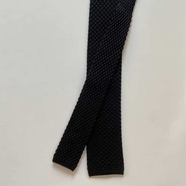 니트 블랙 넥타이 7.3cm