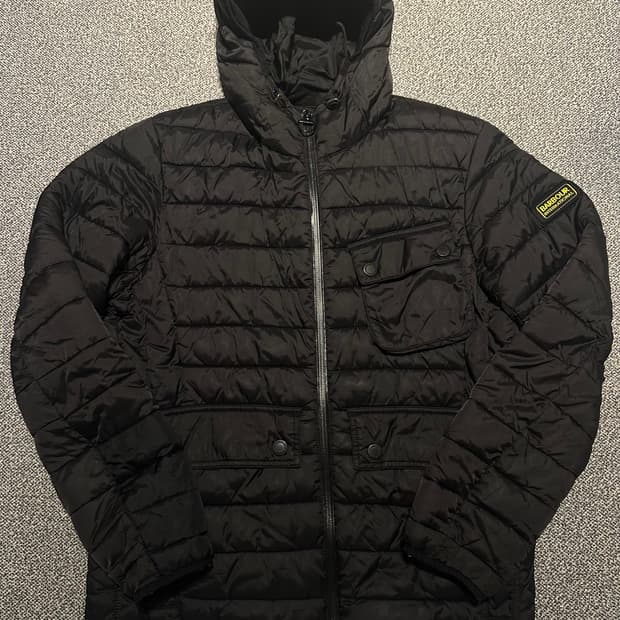 바버 Ouston 퀄팅 후드 경량패딩 L