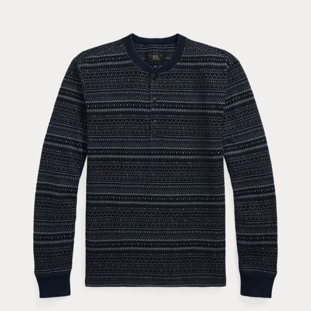 더블알엘 rrl 인디고 자카드 헨리 셔츠 XL