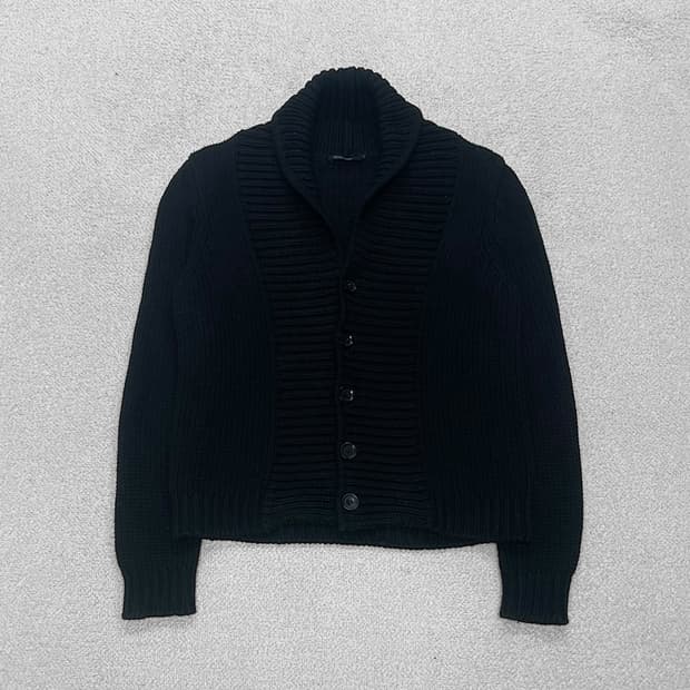 버버리 Burberry 블랙라벨 숄 카라 니트 가디건 블랙