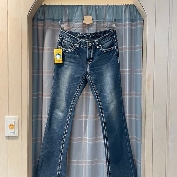 이랜드 y2k 스티치 부츠컷청바지