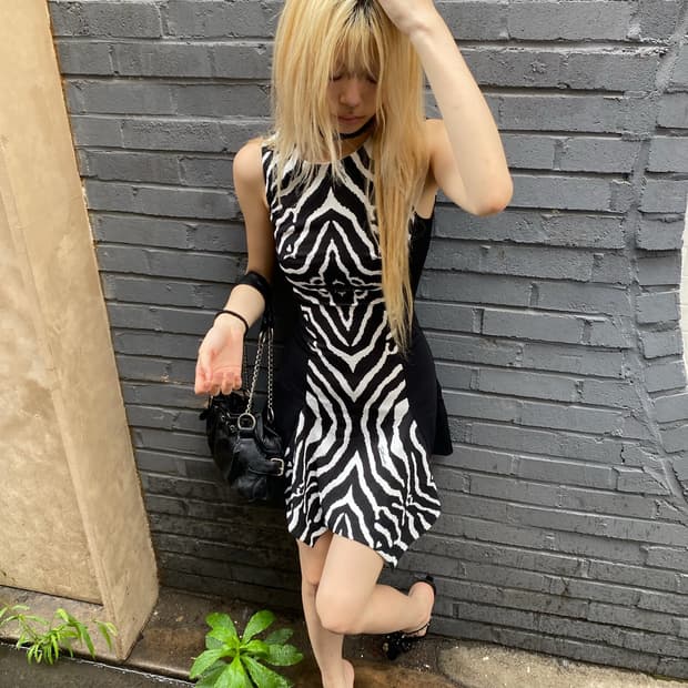 [JUST Cavalli]2000s Archive Zebra Dress