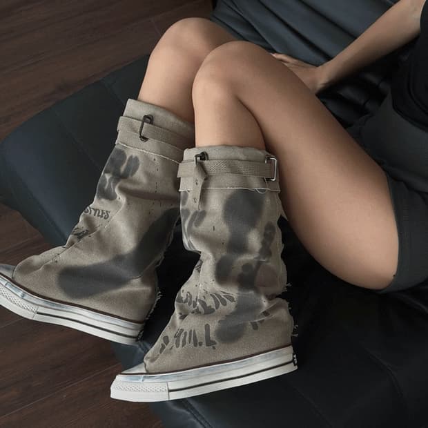 블랙업 하이탑 스니커즈 컨버스 