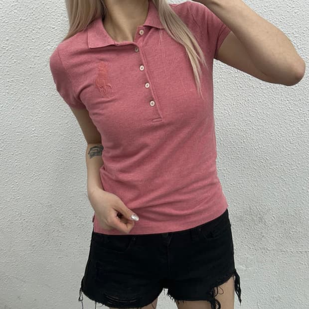 폴로 랄프로렌 딸기우유맛 빅포니 pk 반팔 XS