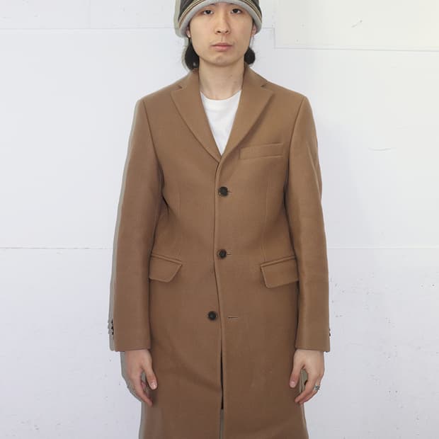 아크네 스튜디오 싱글 브레스티드 울 코트 카멜