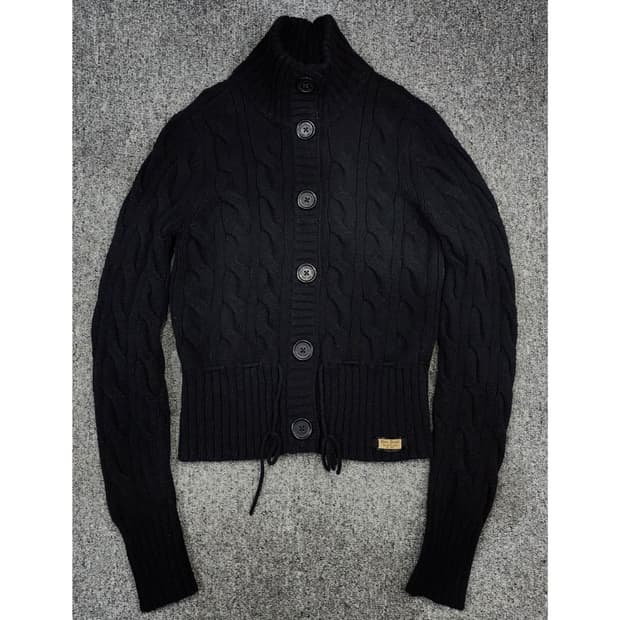 폴로 진스 케이블 꽈배기 단추 니트 가디건 S