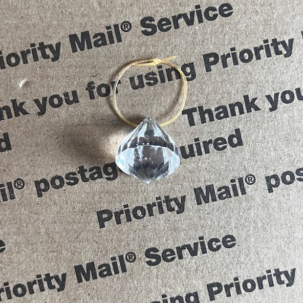 90s vtg Crystal Drop Keyring