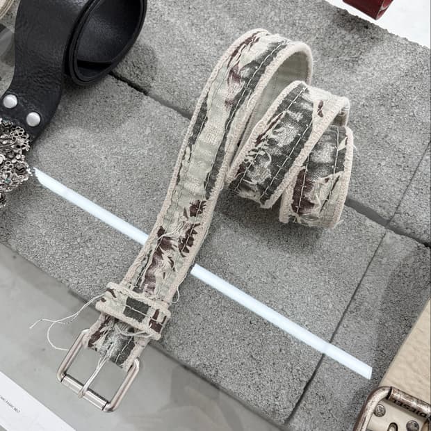 디젤 디스트레스드 카모 패브릭 벨트