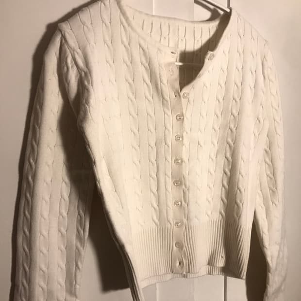 아이보리 니트 가디건